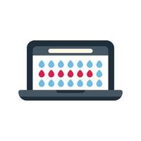 Menstrual cycle tracking app displaying on laptop screen vector