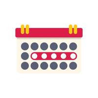 Calendar showing week with selected days minimalist icon vector