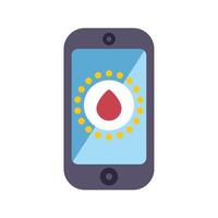 Smartphone showing blood donation application interface vector