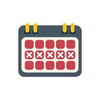 Calendar showing week of cancelled events icon vector