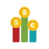 Bitcoin surpassing dollar and euro in cryptocurrency market growth vector