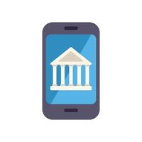Mobile banking app showing bank on smartphone screen vector