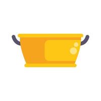 Empty yellow container with handles for storing things vector