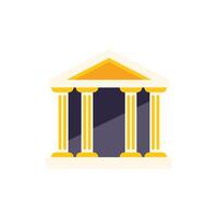 Ancient greek temple facade with columns illustration vector