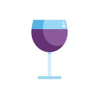 Wine glass standing up with red wine inside vector