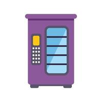 Purple vending machine dispensing drinks and snacks vector