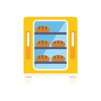 Bread baking in professional oven for bakery shop or pizzeria vector