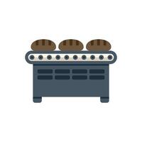 Bread baking factory machine processing food production conveyor belt vector