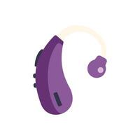 Modern in ear hearing aid improving hearing loss problems vector