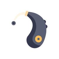 Modern hearing aid improving hearing loss problem vector