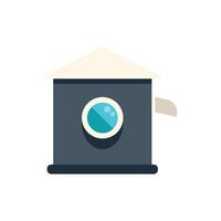 Modern doghouse with round window providing comfortable and safe space for pet vector