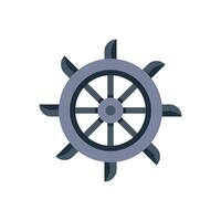 Ship steering wheel controlling navigation direction vector