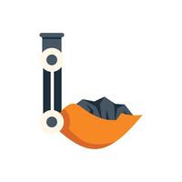 Excavator bucket holding coal illustration on white background vector