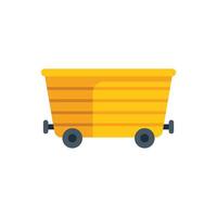 Empty mining cart rolling on rails side view vector