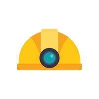 Yellow mining helmet with headlamp providing safety and visibility vector
