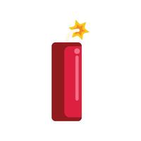 Dynamite stick burning with a short fuse igniting vector