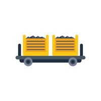 Mining cart carrying coal from mine vector