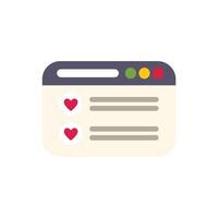 Website showing customer satisfaction rating with hearts icon vector