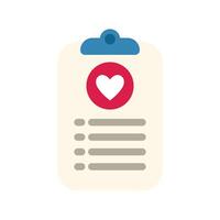Clipboard showing healthcare information with heart shape icon vector