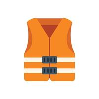 Orange life vest jacket providing safety on water surface vector