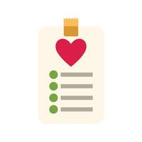 Wish list with red heart and checkboxes for valentines day vector