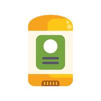 Yellow deodorant stick with rounded corners is standing on white background vector