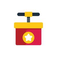 Red explosives box with plunger waiting to be pushed down vector
