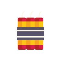 Three red dynamite sticks with burning fuses wrapped together vector