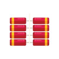 String of red firecrackers hanging celebrating lunar new year vector