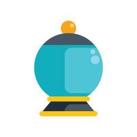Crystal ball showing the future on a stand with a yellow base vector