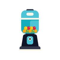 Blue gumball vending machine dispensing colorful candy vector