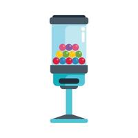 Colorful gumball vending machine dispensing candy and sweets vector