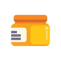 Closed jar with blank label containing orange substance vector