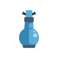 Blue chemical flask with bubbling liquid for a science experiment vector