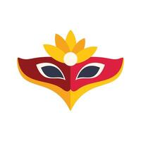 Red and yellow carnival mask with feathers and pearl showing concept of celebration vector