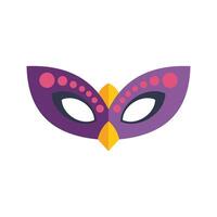Purple carnival mask with yellow beak detail for mardi gras celebration vector