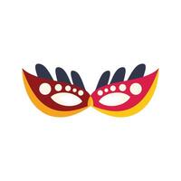 Carnival mask with feathers for masquerade party celebration vector