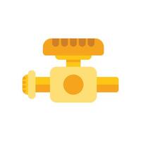 Yellow gas valve with pipeline for plumbing work being done vector