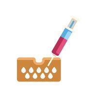 Syringe injecting substance into skin cross section icon vector