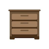 Wooden cabinet with three drawers standing on the floor vector
