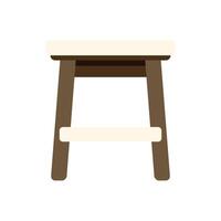 Wooden bar stool with backrest and footrest presenting minimalist design vector