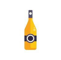 Bottle of sparkling wine with bubbles is standing on a white background vector