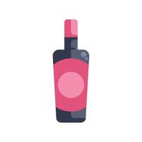 Pink bottle of wine with blank label for branding vector