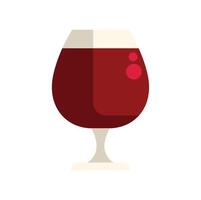 Glass of red wine standing on white background vector