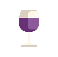 Wine glass containing red wine on white background vector