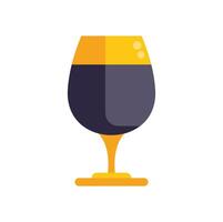 Elegant glass holding dark beer with foam minimalist icon design vector