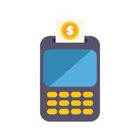 Credit card reader processing payment with dollar coin icon vector