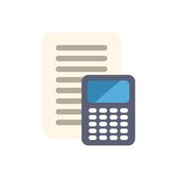 Calculator calculating numbers on paper document vector