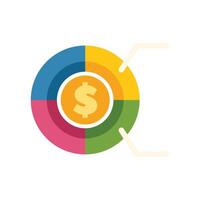 Colorful pie chart displaying financial budget allocation vector