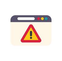 Website showing warning sign with exclamation mark vector